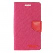 Korean Mercury Canvas Diary Wallet Case for Samsung Galaxy S6 Edge Pink