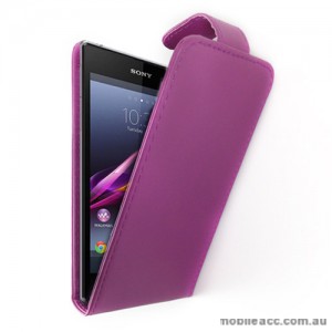 Synthetic Leather Flip Case for Sony Xperia Z1 L39h - Purple