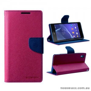 Mercury Goospery Fancy Diary Wallet Case for Sony Xperia Z2 - Hot Pink
