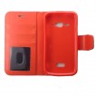 Synthetic Leather Wallet Case for Telstra Tough Max T84 Orange