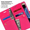 Mercury Mansoor Diary Double Sided Wallet Case for Samsung Galaxy S7 Hot Pink