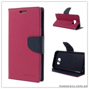 Korean Mercury Fancy Diary Wallet Case For Samsung Galaxy S7 Edge - Hot Pink