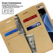 Mercury Mansoor Diary Double Sided Wallet Case for Samsung Galaxy S7 Edge Gold