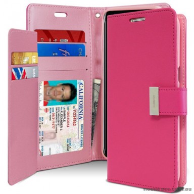 Mercury Rich Diary Wallet Case for Samsung Galaxy S8 Hot Pink