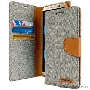 Mercury Goospery Canvas Diary Stand Wallet Case Cover For Samsung Galaxy S8 Plus Grey