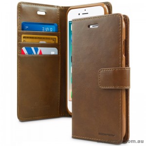 Mercury Goospery Blue Moon Diary Wallet Case For iPhone 7/8 4.7 Inch - Brown