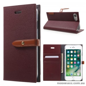 Mercury Goospery Romance Diary Wallet Case Cover For iPhone 7/8 4.7 Inch - Ruby Wine