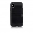 Rugged Shockproof Tough Back Case With Side Card Slot For iPhone X - Black