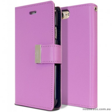 Mercury Rich Diary Wallet Case for iPhone X - Purple