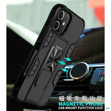 Anti Shockproof Heavy Duty With Stand With Magnet Case For iPhone 12  6.1inch  Black