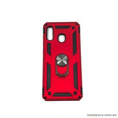 Anti Shock with Magnet Stand case for Samsung  A20 A30 Red