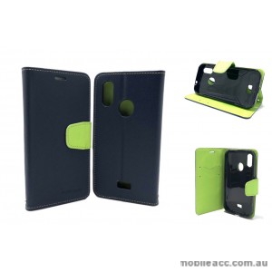 Mooncase fancy Diary  Wallet Case Cover For Telstra  ZTE Tough MAX 3 T86  Navy Blue